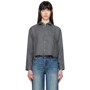 아페쎄 셔츠 그레이 소피 로고 셔츠 251252F109007