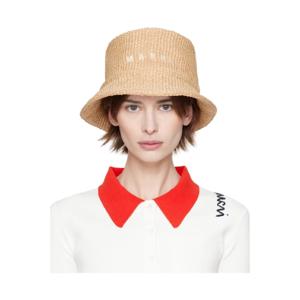 마르니 버킷햇 베이지 라피아 버킷햇 251379F015007