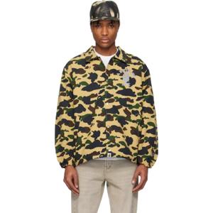 BAPE 재킷 카키 고어텍스 윈드 스토퍼 퍼스트 카모 릴랙스 코치 재킷 251546M180001