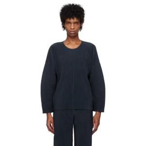 Homme Plisse Issey Miyake 티셔츠 네이비 먼슬리 컬러 재뉴어리 티셔츠 251729M213039