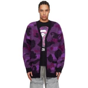 BAPE 가디건 퍼플 컬러 카모 가디건 242546M200001