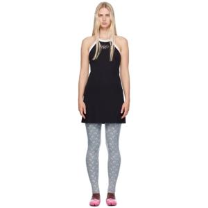 마린세르 원피스 SSENSE 익스클루시브 블랙 골지 드레스 242020F052000