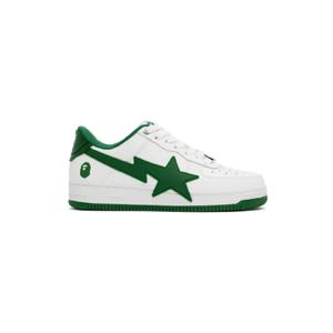 BAPE 스니커즈 화이트   그린 스타 OS  2 스니커즈 242546F128035