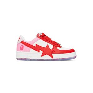 BAPE 스니커즈 레드   핑크 베이프 스타 OS 스니커즈 242546F128019