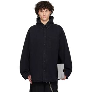 발렌시아가 청자켓 블랙 데님 셔츠 재킷 251342M177000
