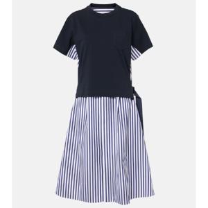 사카이 스트라이프 코튼 셔츠 드레스 P01014430
