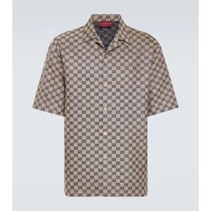 구찌 GG 캔버스 리넨 블렌드 볼링 셔츠 P00939590