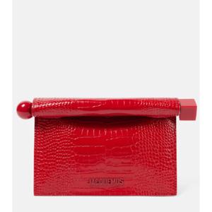 쟈크뮈스 Rond Carre 스몰 크로코 이펙트 레더 클러치 P01004897