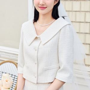 JJ지고트  트위드 와이드 칼라 크롭 재킷 (GR4A0JK301)