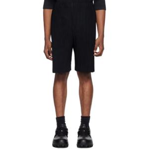 Homme Plisse Issey Miyake 반바지 블랙 먼슬리 컬러 메이 쇼츠 242729M193011