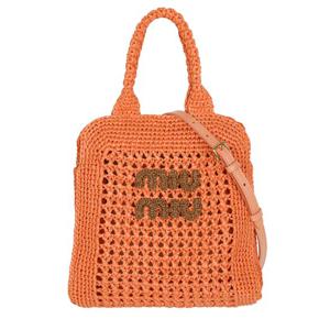미우미우 튤립 코낙 크로셰 라피아 토트백 5BA283 2DO1 F03RB