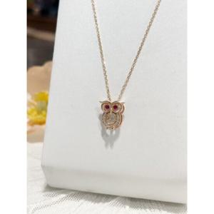 미니골드 14k 럭키 아울 댄싱 목걸이 NNTM4103