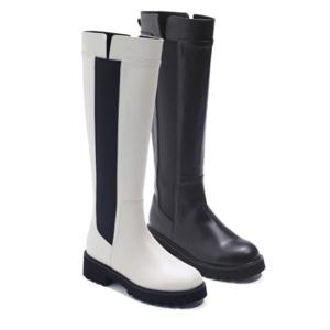 [세라]C23L901 아이보리 블랙 롱부츠 4.5CM