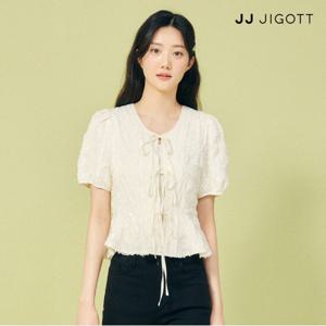 (JJ지고트) 리본 퍼프 페플럼 블라우스 GP5P0BL501