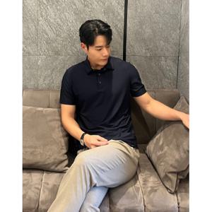 헤지스 골프 남성 24SS 스테디셀러스트레치 텍스처 폴로티셔츠 (NAVY) WPTS4B921N2