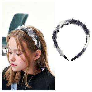 블루테일2 (AZA2AX02BK) 초등 여아 도마뱀 자수 블랙 머리띠