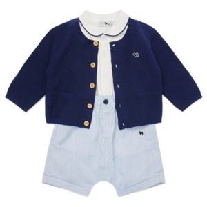 [블루독베이비8] SS25 가디건 서스펜더 팬츠 3SET  HJ (4511361103) (BLUEDOG BABY 유아 출산 백일 선물 도
