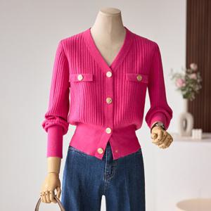 [커스텀에이블] V넥 골드버튼 가디건_T2501CD002A