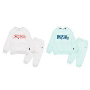 내셔널지오그래픽키즈 K251UPB310 남여공용 토들러 베스트아이템 오버핏 맨투맨+배기핏 팬츠 세트