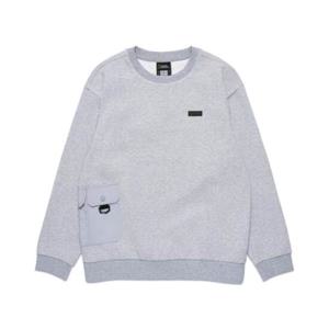 내셔널지오그래픽키즈 K251USW230 남여공용 데일리 베스트아이템 어드벤쳐 우븐믹스 맨투맨 멜란지그레이