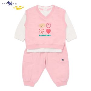 블루독베이비[hu] 25.SS PK)러브도기3SET 45113-611-02 유아상하복 유아외출복 상하복세트 유아활동복