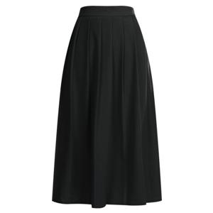 샵앤) 여성 밴딩 앞주름 정장 데일리 플리츠 롱 스커트 TH-U-WSK-20276-블랙