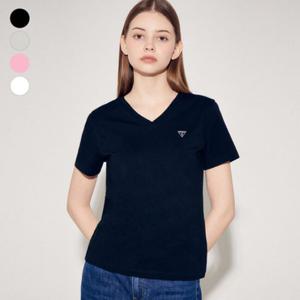 [GUESS]게스진 여성 미니삼각 브이넥 반팔티셔츠(YP2K9431)