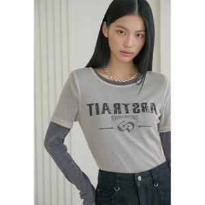 [에고이스트] ER1CL262 메쉬 셔링 반팔 레이어드형 티셔츠