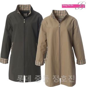 [정호진]체크배색 루즈핏 트렌치코트 JJ1Y800P
