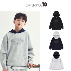 탑텐키즈 MKF1TH1201 남아 더블니트 레터링 후드티