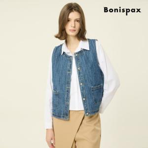 보니스팍스  노카라 포켓 데님 베스트 (XP3VT004M0)