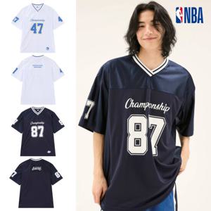 공용 NBA N252TS036P 오버핏 팀 새틴 메쉬 스포츠 저지 반팔 티셔츠 STG