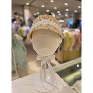 [블루독베이비] 25 SS(IV)리본 레이스 밀짚 캡모자(4531480010)  백일 돌 선물 벙거지 여름 물놀이 버킷햇
