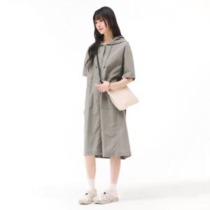 [체이스컬트]여성 경량 후드 반팔 원피스 EBRG6172C0E