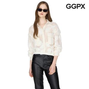[GGPX] 사다리 펀칭 플라워 블라우스 (GP4SH009F)