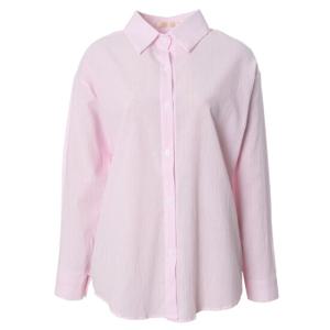 페이지플린  (F5ABL019) 카라 컬러 줄지 루즈핏 셔츠