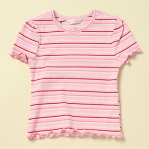 로엠걸즈스트라이프 반팔 골지 티셔츠RGRA2552C