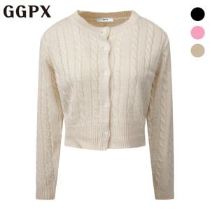 [GGPX] 꽈배기 크롭 니트 가디건 (GP2KG026F)