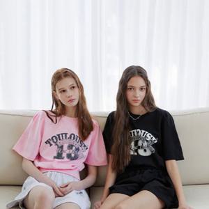 [에고이스트] ER2OTH07 [BLUE LABEL] 프린트 볼륨 스웨트 반팔 티셔츠