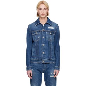 돌체앤가바나 청자켓 블루 스트레치 데님 재킷 242003M177002