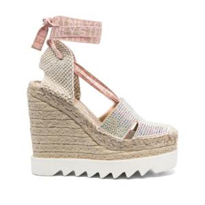 Stella McCartney 가이아 크리스털 장식 웨지 에스파드리유 81021E101