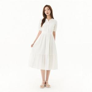 플라스틱아일랜드  (PR2WO431) 아일렛 핀턱 원피스