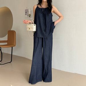 [모리스커밍홈] [SET]바캉스 끈데님 투피스_M2505SE619B