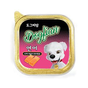 [세트]도그피앙 강아지 사각캔 [연어] 100gX12개