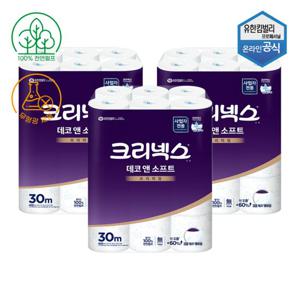 크리넥스 데코앤소프트 두루마리 3겹 30m 24롤 X 3팩 45178