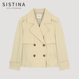 [SISTINA] 인기 플랩 더블 숏 트렌치코트_AWWBYO11020_LY