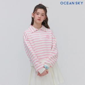 [오션스카이]여아 스트라이프 지퍼 카라 맨투맨-DAJG5156B0P