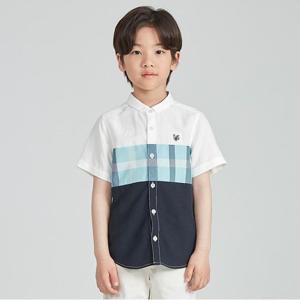 [닥스 리틀]닥스키즈 체크 블럭 반팔 셔츠 (DTM11XS08M_WT)