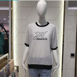 [올리비아하슬러]스팽글스트라이프티셔츠209WH1