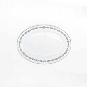 에르메스 타원형 플래티넘 오벌 체인 도자기 접시 WHITE 42CM P004127P